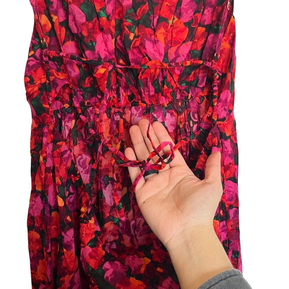 NWT J. Crew Empire Waist Cotton Voile Maxi Dress Pink Floral Tie Back Size XL - Picture 7 of 12